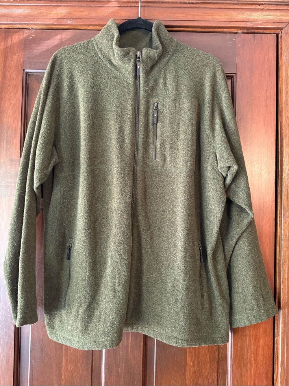 Men's WoolX Fairbanks Jacket Olive Green Lightweight Zip-Front Jacket